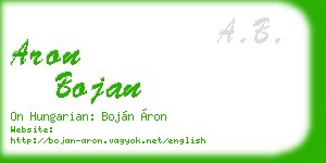 aron bojan business card